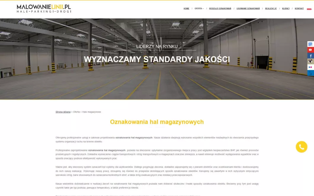 Oznakowanie hal, parkingów i dróg - Linie.pl - podgląd
