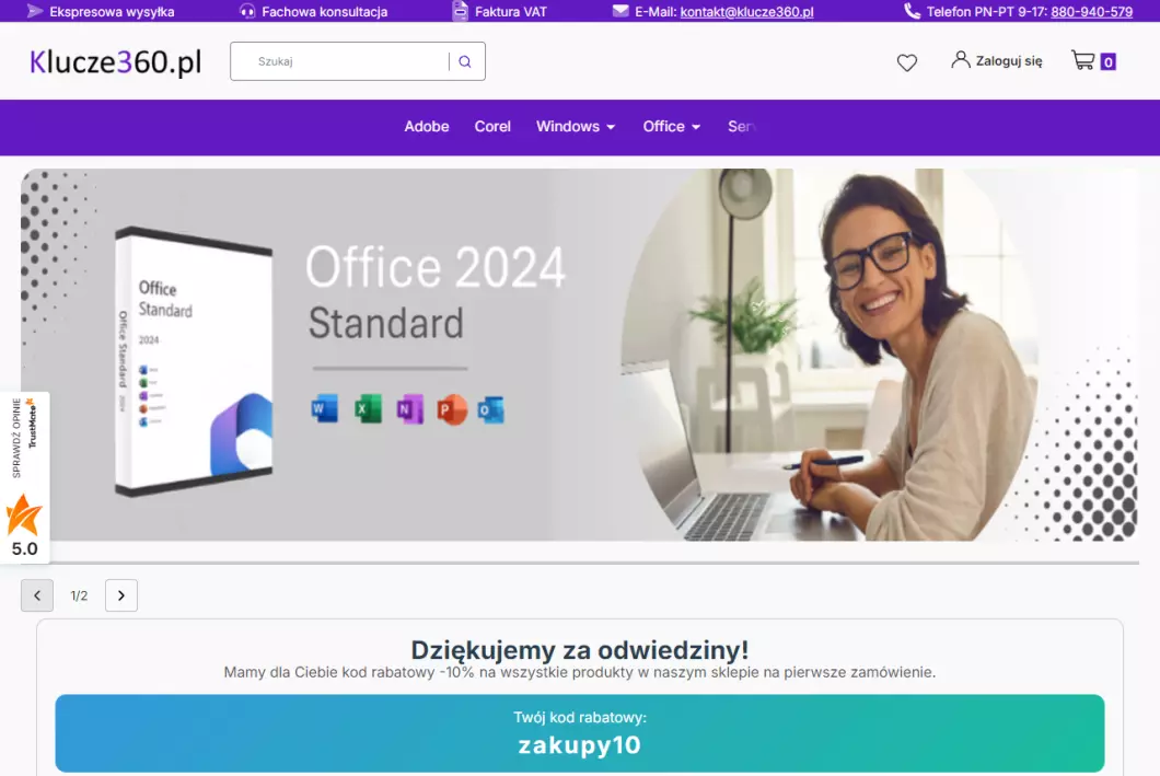 Klucze360.pl - klucze aktywacyjne - podgląd