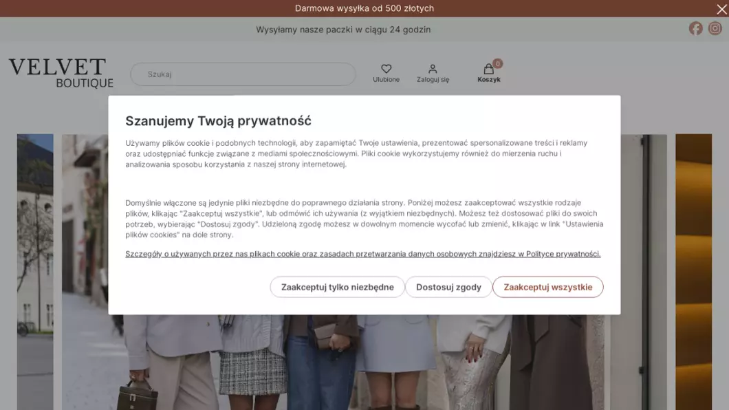 Sklep odzieżowy z markami premium Velvet Boutique Premium - podgląd