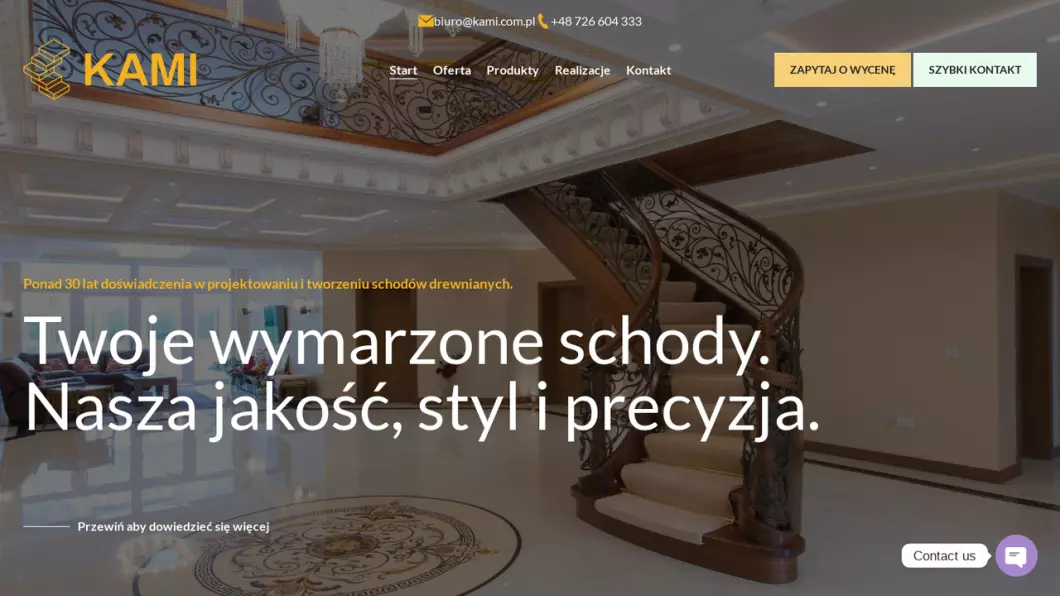 KAMI - producent schodów drewnianych - podgląd