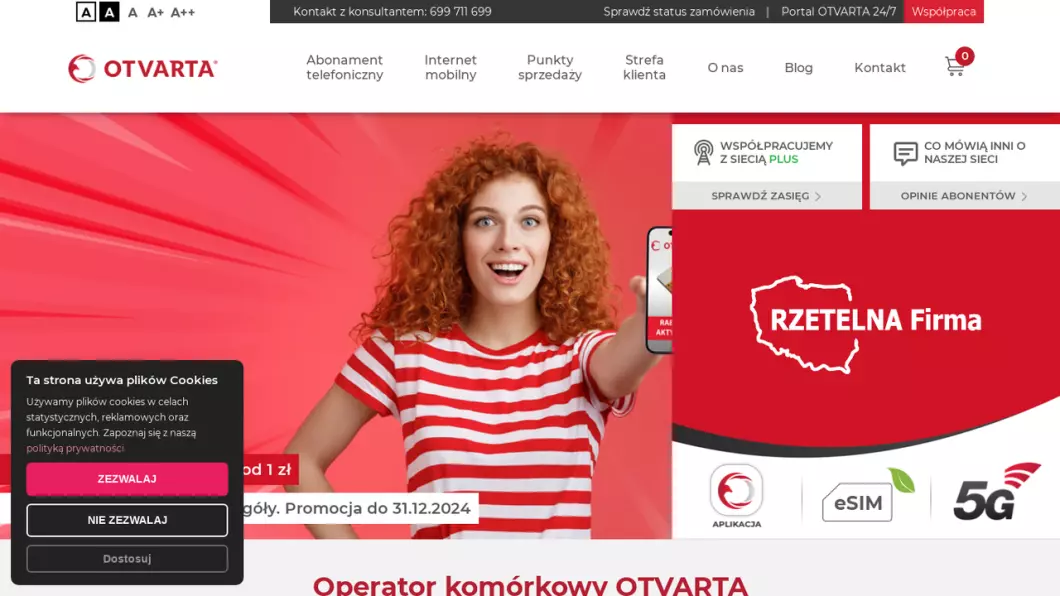 Operator komórkowy OTVARTA - podgląd