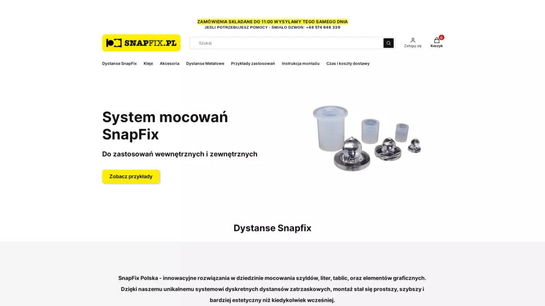 SnapFix Dystanse montażowe - podgląd